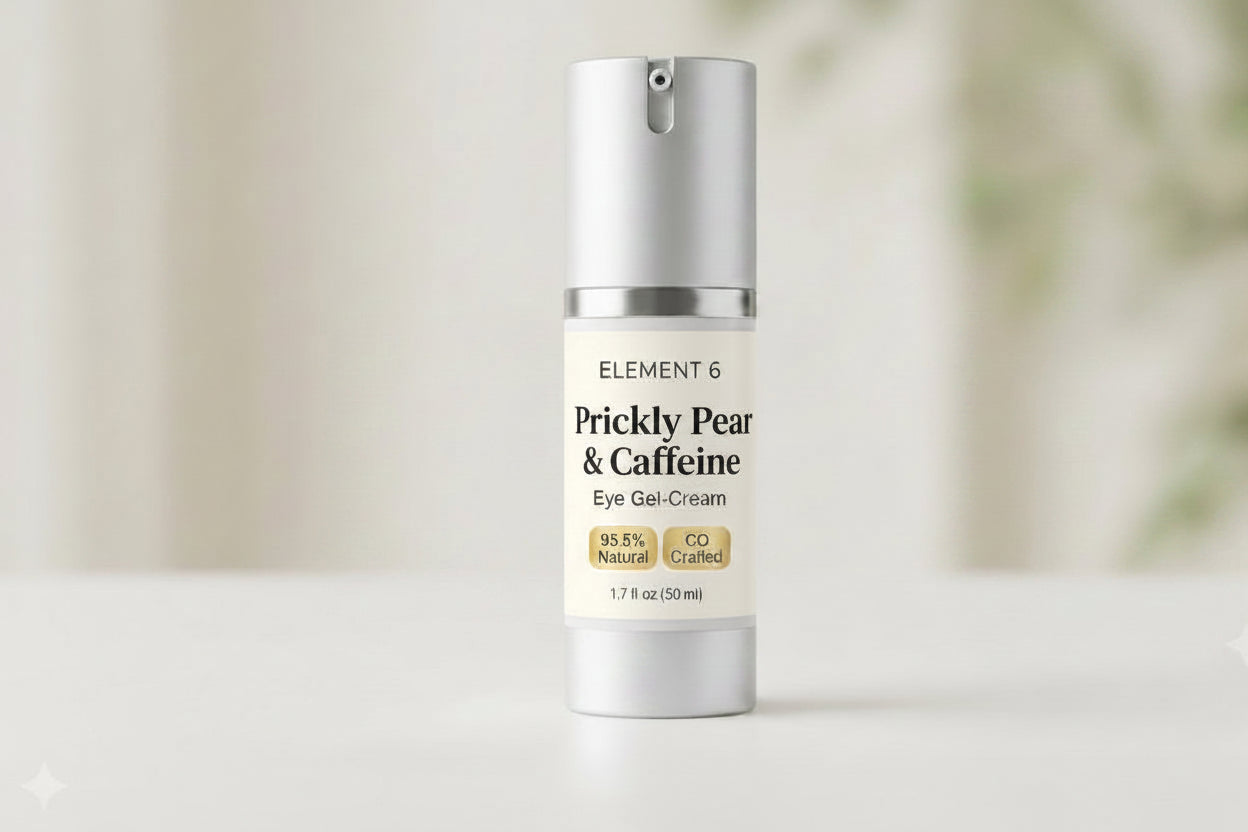 RJ's Naturals Prickly Pear & Caffeine Eye Gel-Cream - Hyaluronic Acid, 0.5 oz & 1.7 oz