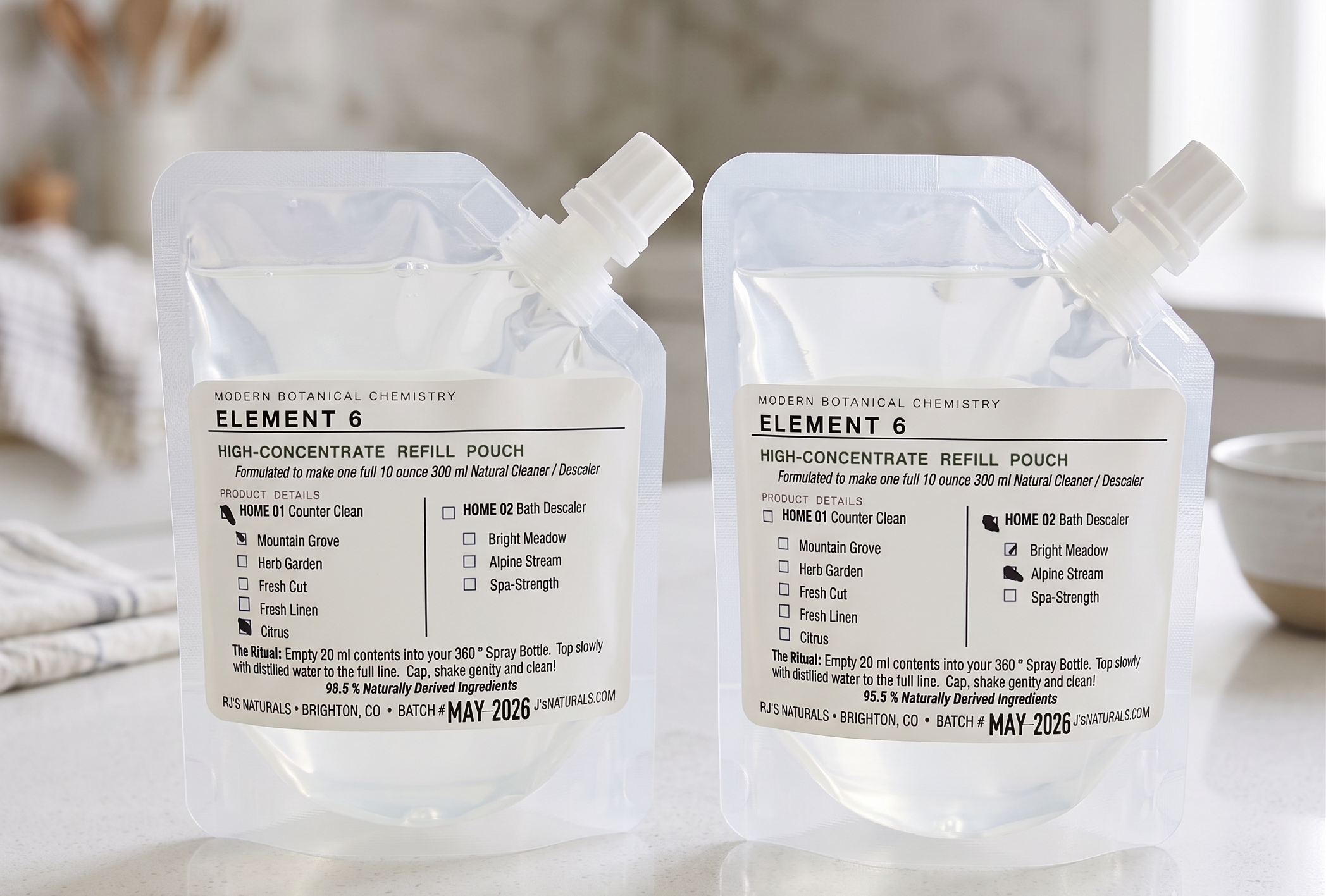RJ's Naturals Element 6 Home Ritual Starter Kit - Natural Cleaning Bundle