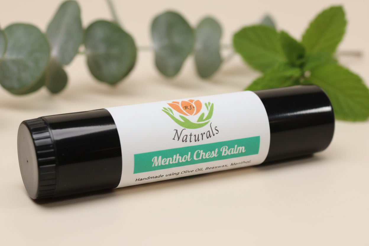 RJ's Naturals Aromatic Menthol Balm - Cooling Peppermint & Eucalyptus