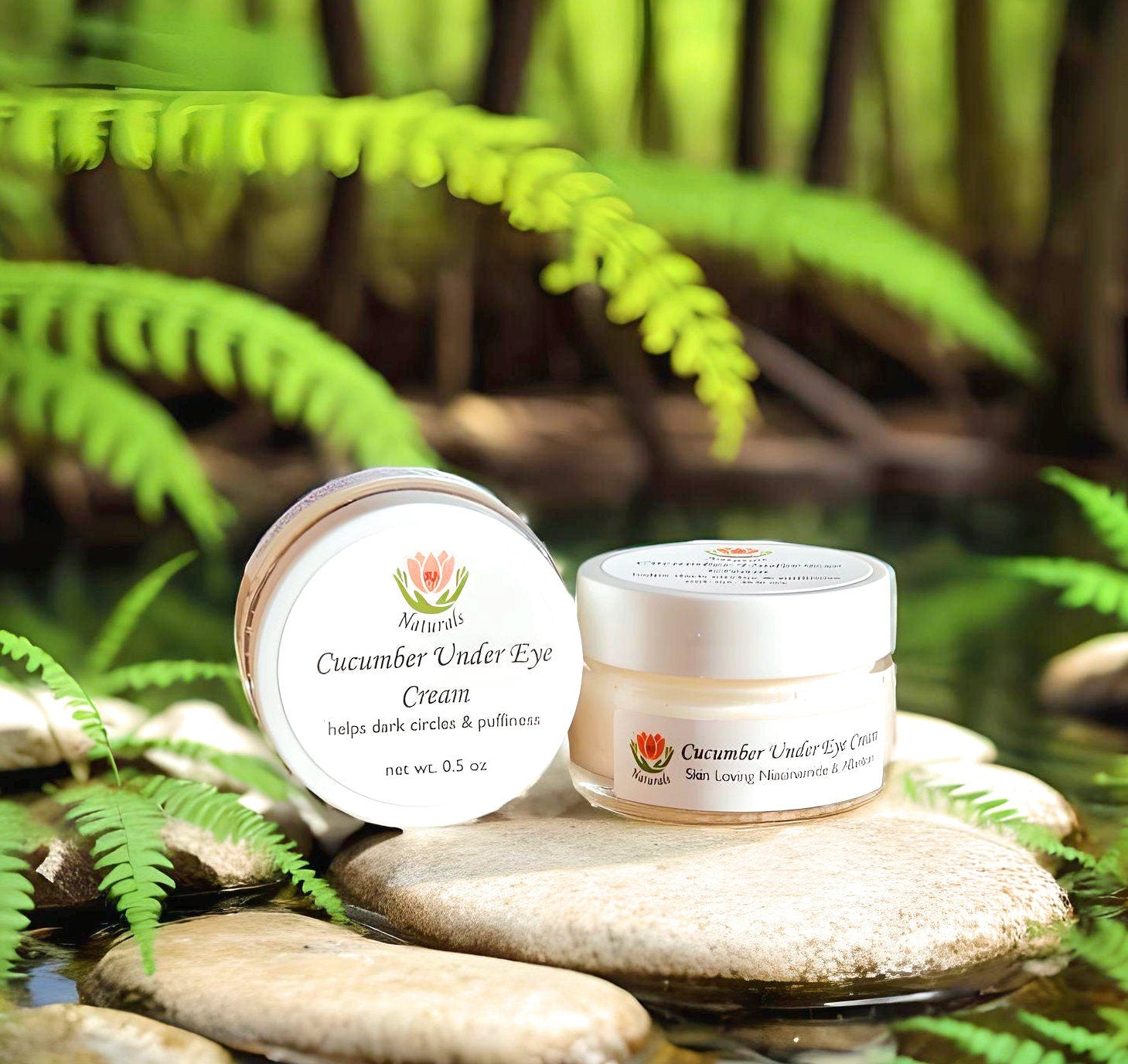 RJ's Naturals Camellia & Rose Eye Cream - Niacinamide & Hyaluronic Moisturizer