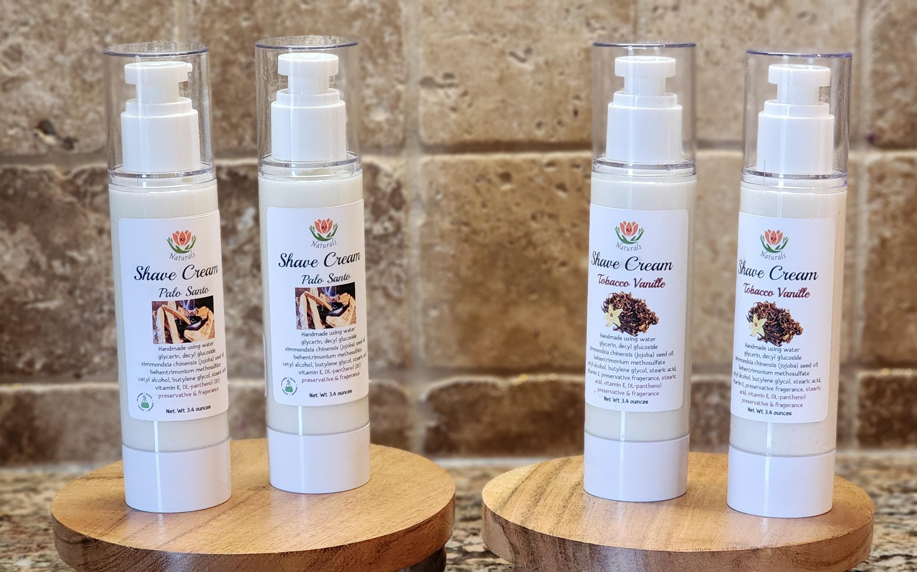 RJ's Naturals Element 6 Botanical Shave Cream - Tobacco Vanille, Santo Palo & More
