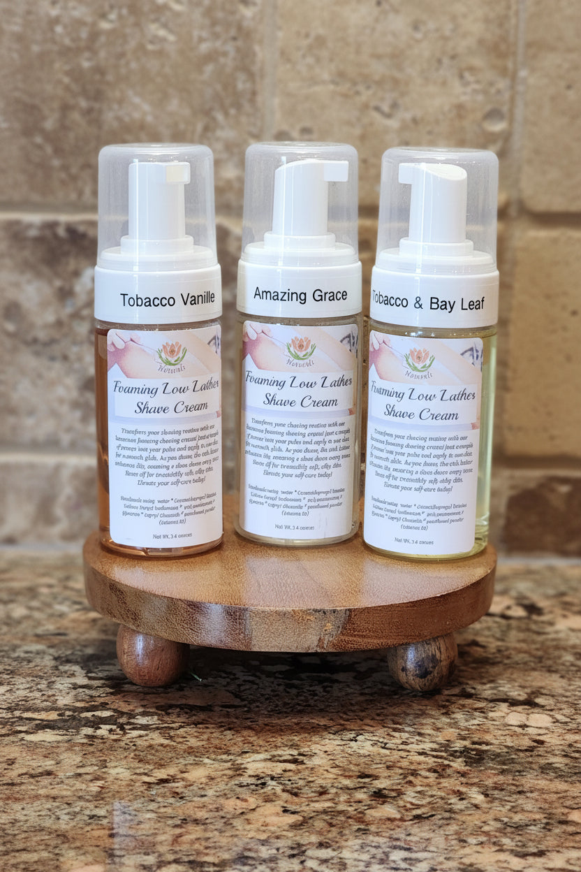 RJ's Naturals Shave Happy Foaming Shave Cream - Tobacco Vanille, Classic Grace & More